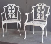 Pair of 1930's American Cast Iron Chairs