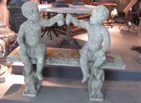 Pair of English Reconsituted Stone Putti