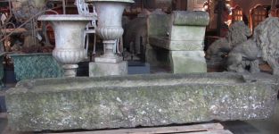 English Carved Stone Low Trough