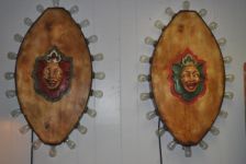 Pair of American Lighted Carnival Medallions