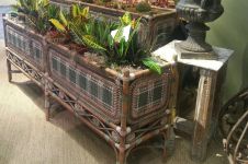 Pair of Large French Wicker Planters