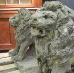 Pair of 19th Century  English Carved Stone Lions