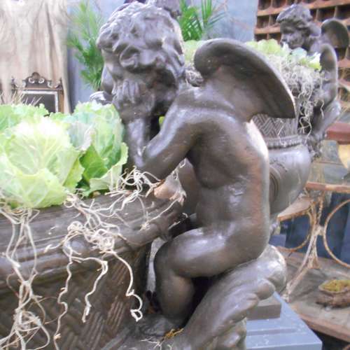 LARGE PAIR OF FRENCH CAST IRON URNS BY VAL D'OSNE