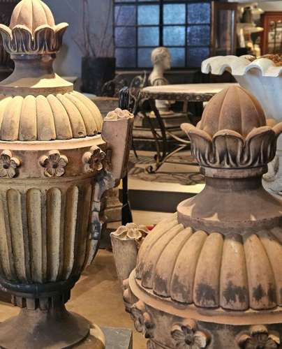 LARGE PAIR OF ITALIAN TERRA COTTA URNS