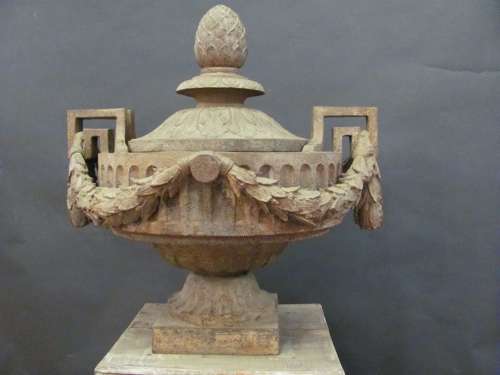 19TH CENTURY FRENCH IRON URN BY DUCEL
