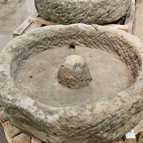 NEAR PAIR OF 19TH CENTURY ROUND TROUGHS