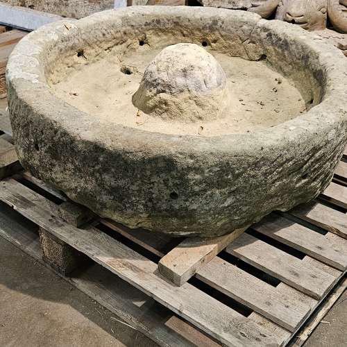 NEAR PAIR OF 19TH CENTURY ROUND TROUGHS
