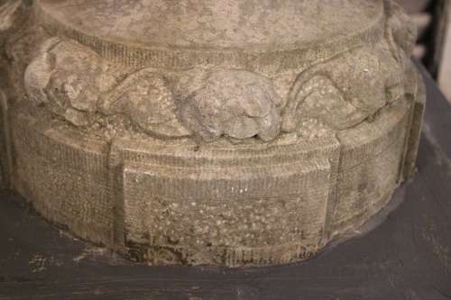 PAIR OF CARVED STONE LIDDED URNS