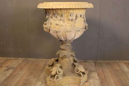 LARGE SCOTTISH TERRACOTTA URN ON BASE