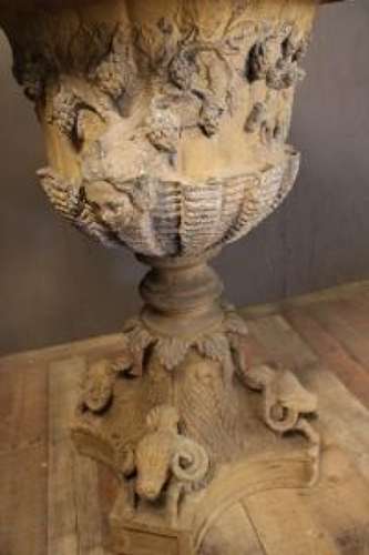 LARGE SCOTTISH TERRACOTTA URN ON BASE