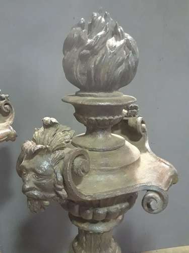FOUR ITALIAN IRON TORCHIERES
