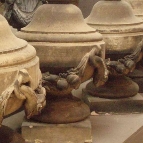 SET OF FOUR ENGLISH STONEWARE FINIALS