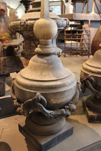 SET OF FOUR ENGLISH STONEWARE FINIALS