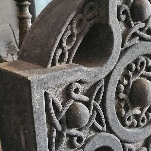 CARVED STONE CELTIC CROSS