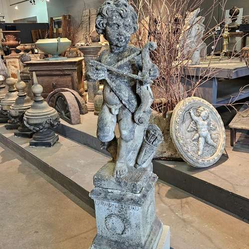 ENGLISH CAST STONE CUPID