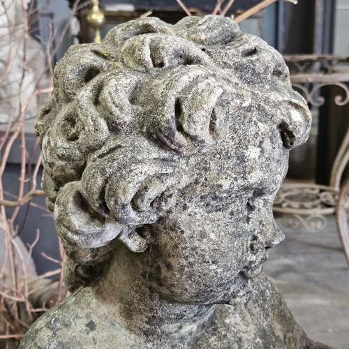 ENGLISH CAST STONE CUPID