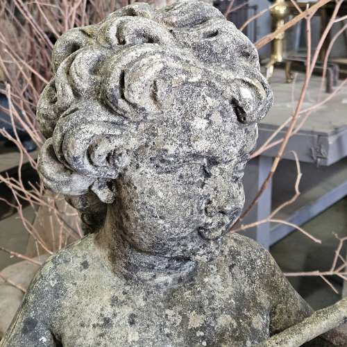 ENGLISH CAST STONE CUPID