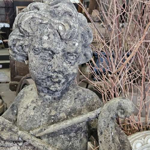 ENGLISH CAST STONE CUPID