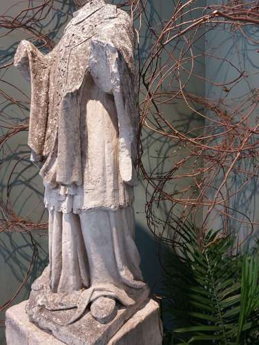 ITALIAN MARBLE STATUE ON PEDESTAL
