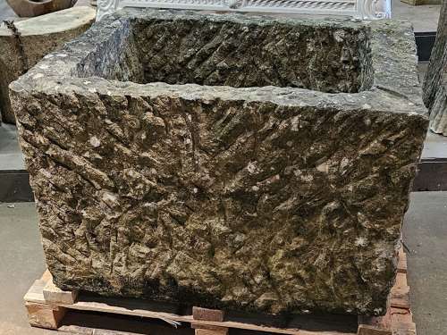 CARVED YORKSTONE TROUGH