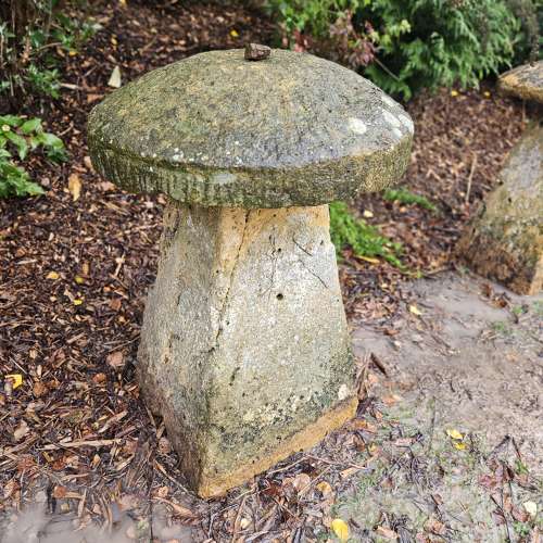 SET OF FOUR ENGLISH CARVED STADDLE STONES