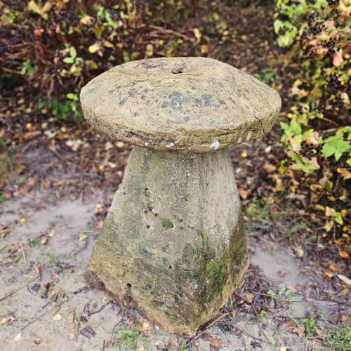 SET OF FOUR ENGLISH CARVED STADDLE STONES