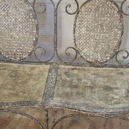 WROUGHT IRON FRENCH LATE 19TH CENTURY GARDEN BENCH