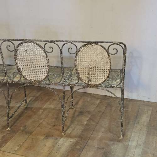 WROUGHT IRON FRENCH LATE 19TH CENTURY GARDEN BENCH
