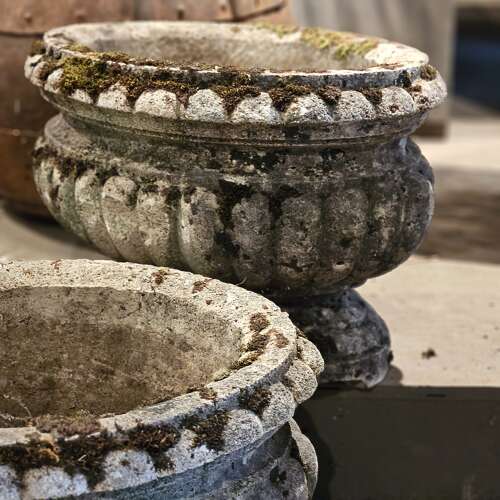 FRENCH CARVED STONE PLANTERS