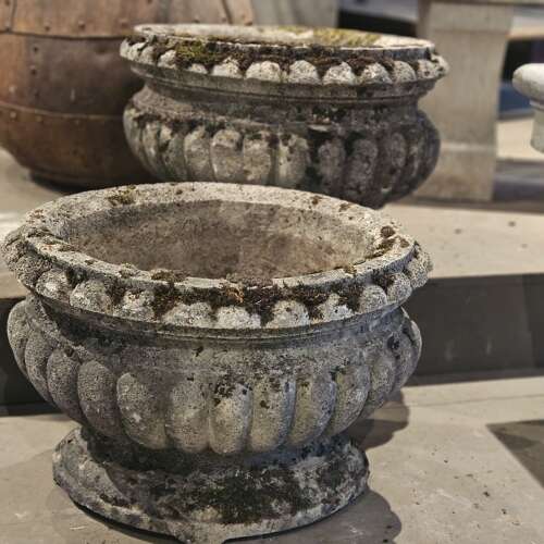 FRENCH CARVED STONE PLANTERS