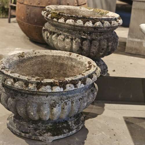 FRENCH CARVED STONE PLANTERS