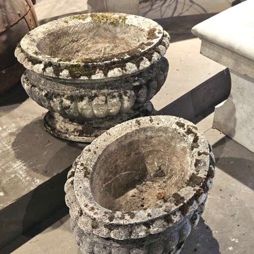 FRENCH CARVED STONE PLANTERS