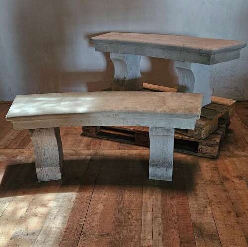 ITALIAN TRAVERTINE  GARDEN BENCHES
