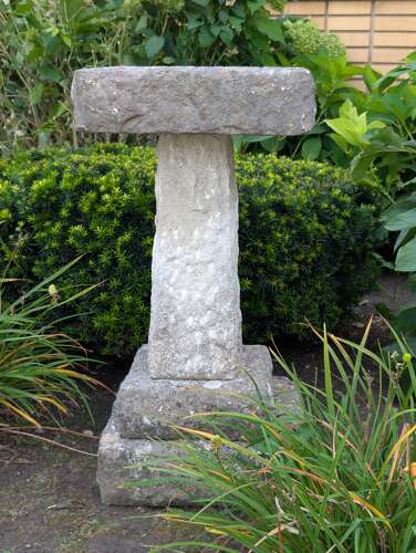 ENGLISH CARVED STONE BIRDBATH