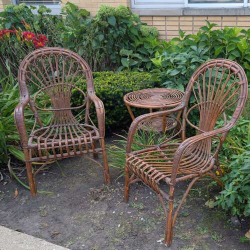 THREE PIECE ITALIAN RIVIERA RATTAN SET