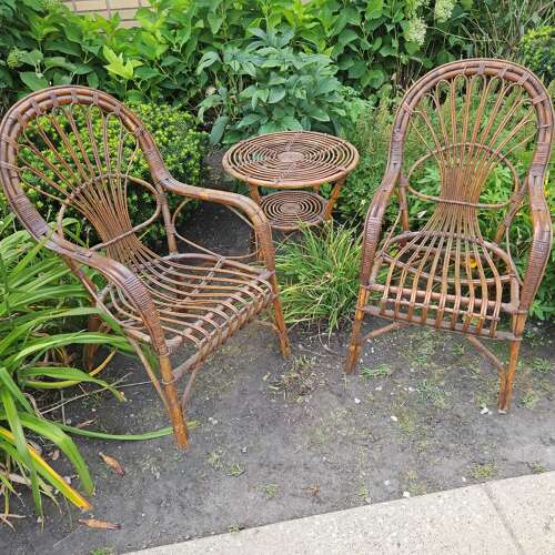 THREE PIECE ITALIAN RIVIERA RATTAN SET
