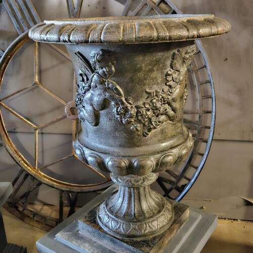 A GRAND PAIR OF FRENCH URNS