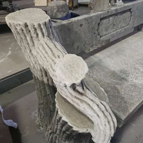 CARVED LIMESTONE BENCH