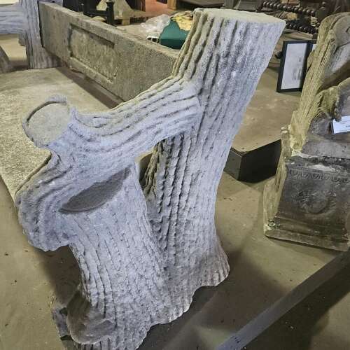 CARVED LIMESTONE BENCH