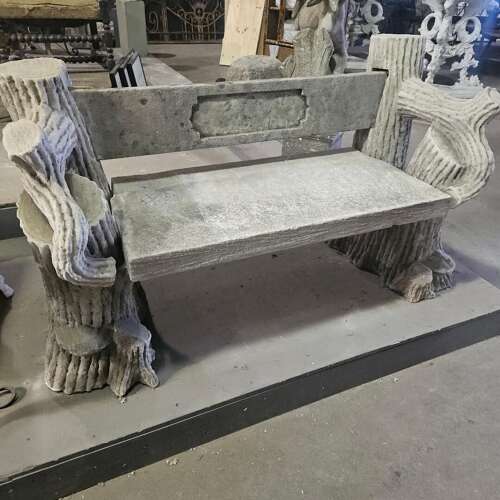 CARVED LIMESTONE BENCH