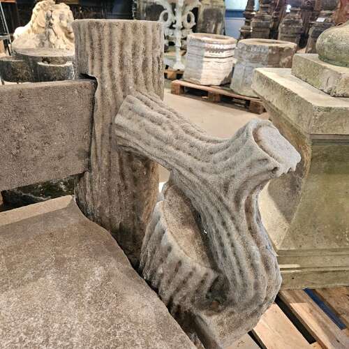 CARVED LIMESTONE BENCH