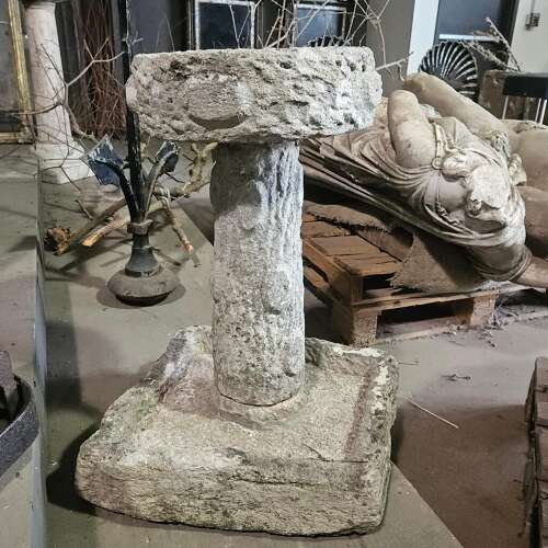 English Carved Limestone Birdbath