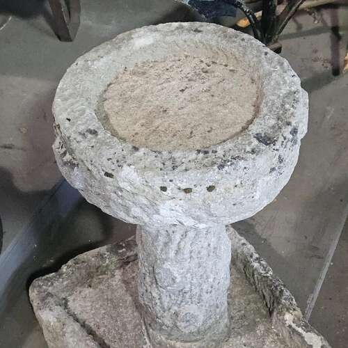 English Carved Limestone Birdbath