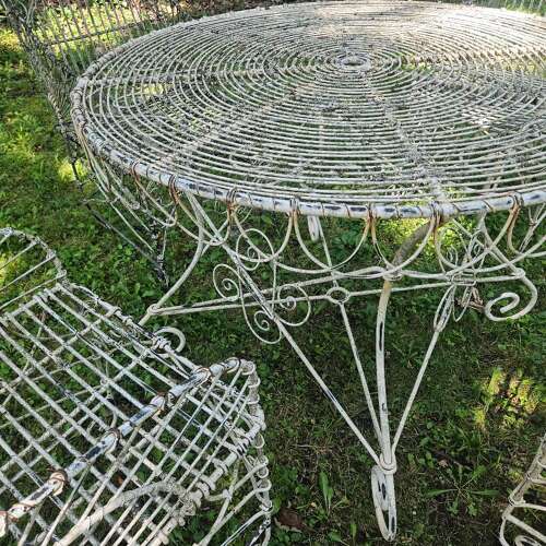 ENGLISH WIREWORK GARDEN SUITE OF FURNITURE